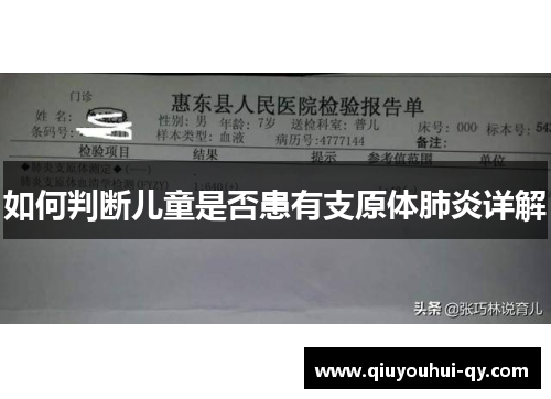 如何判断儿童是否患有支原体肺炎详解
